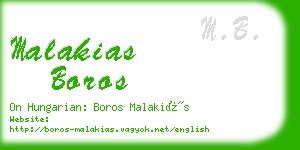malakias boros business card